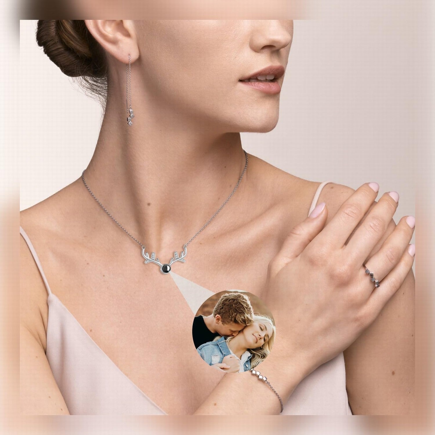 3D Crystal Photo Customized Gifts Necklace